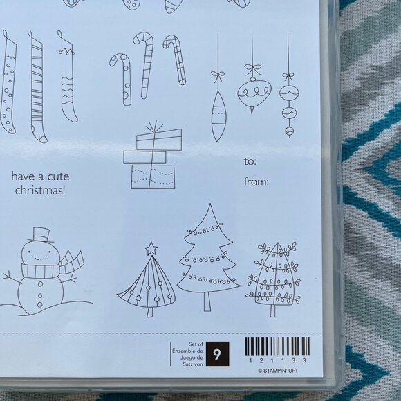 NEW Stampin' Up! A Cute Christmas Clear Mount Cling Stamps, Set of 9 Stamps - Picture 5 of 7